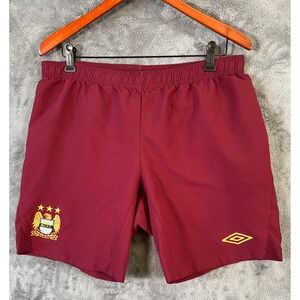Manchester City 2012/13 Umbro Away Shorts Mens Large Burgundy